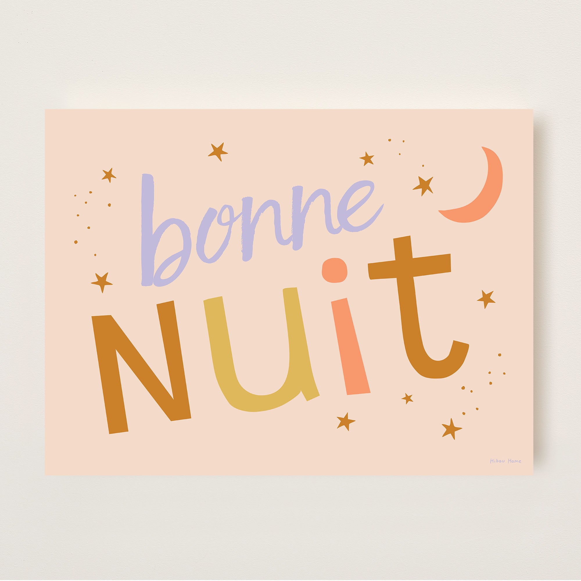 Bonne Nuit Art Print - Pink Toffee – Hibou Home