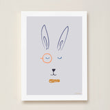 Hector Hare Kids Art Print by Hibou Home