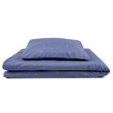 Starry Sky organic cotton bed linen for kids in Indigo/Gold