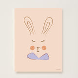 Sylvie Rabbit Kids Art Print by Hibou Home