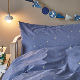 Starry Sky organic cotton bed linen for kids in Indigo/Gold