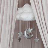Cloud mobile with silver stars and moon