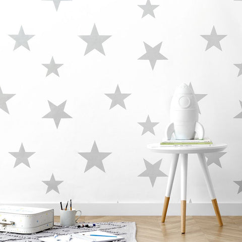 Hibou Home Stars wallpaper in Silver